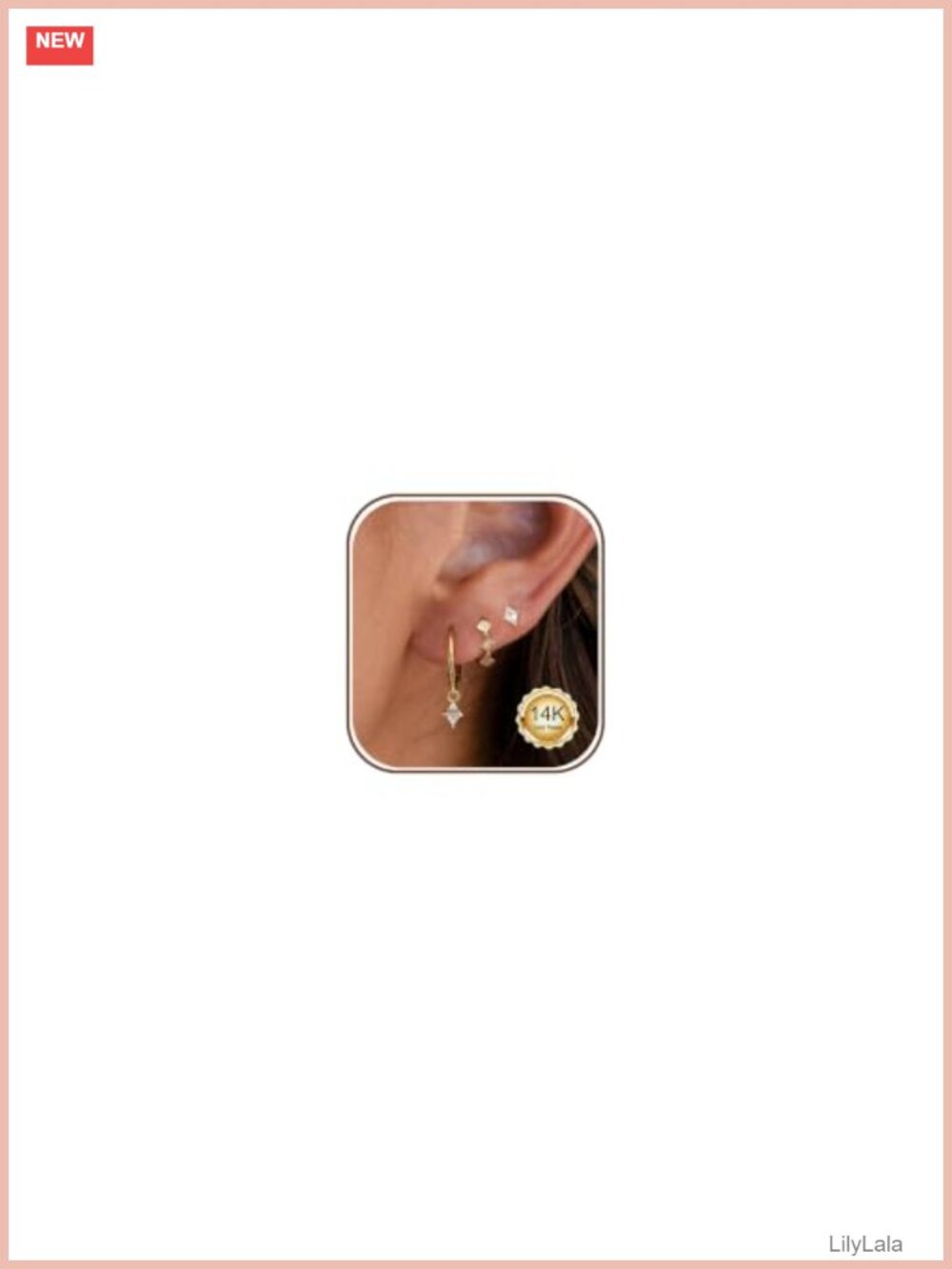 Dainty Gold Hoop Earring Set with Pave Huggie Hoops & Studs